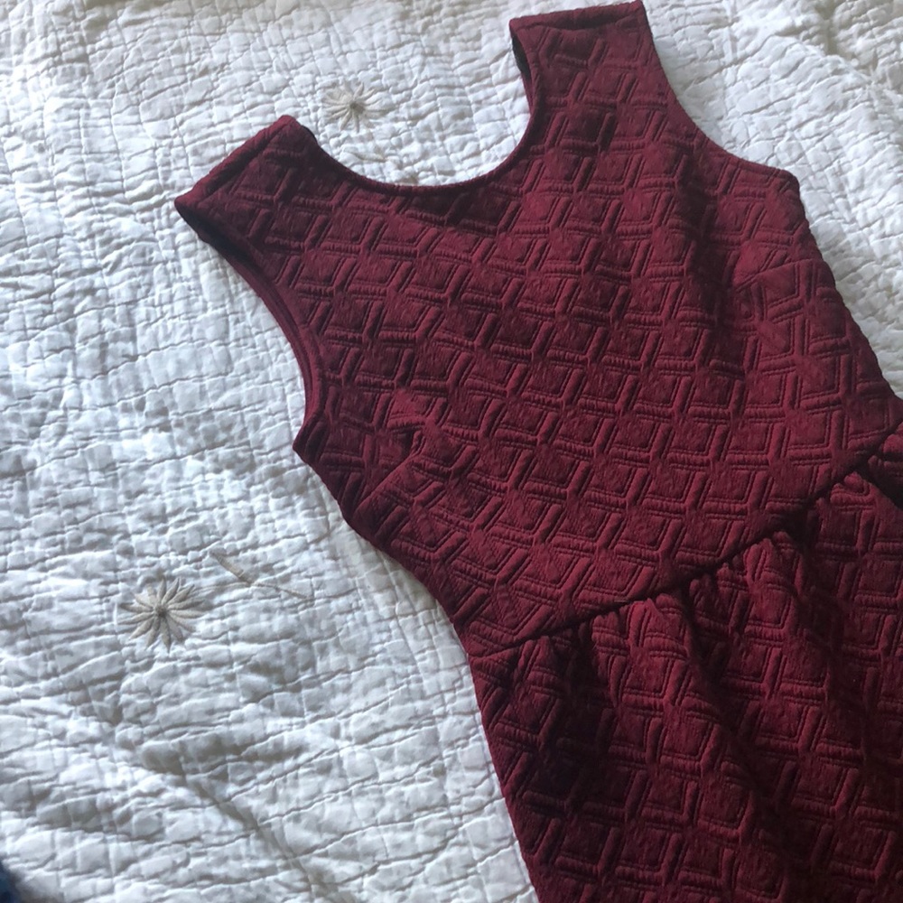 Simple maroon mini dress